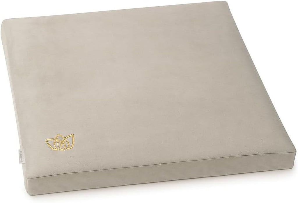 Meditation Cushion - Comfortable Floor Pillow - Traditional Tibetan Meditation Pillow with Beautiful Velvet Cover - Large Floor Cushion Seating for Adults - Premium Yoga Buckwheat Bolster