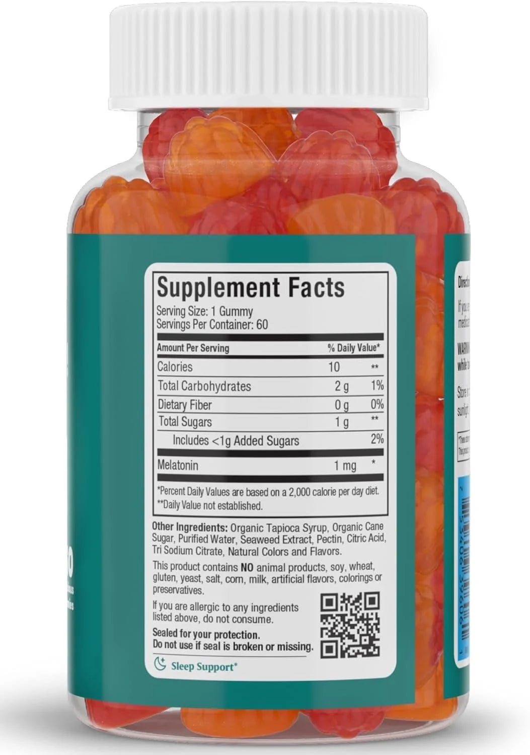 Mel-O-Licious Melatonin Gummies for Kids – 1Mg Sleep Support – 60 Count – Cherry & Orange Flavor