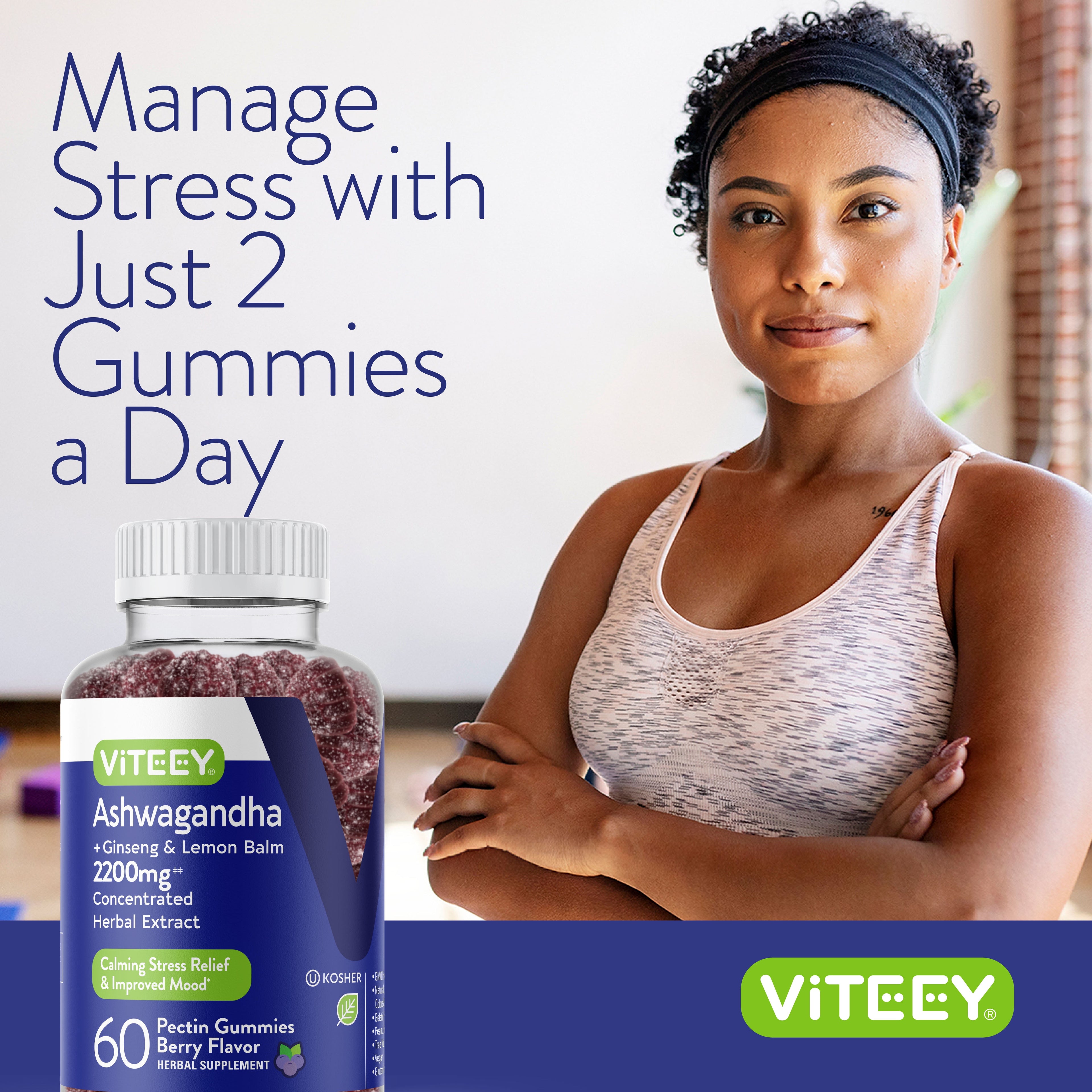 Ashwagandha Gummies, Stress Support, Berry Flavor, 60 Count, 2 Pack