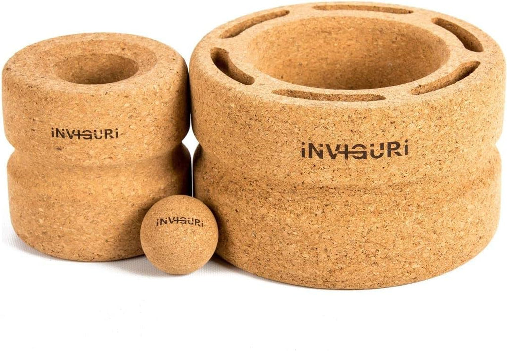 Roller Yoga Wheel for Back & Neck Pain, with Spinal Groove. Medium to Deep Pressure for Heavy Duty Foam Rolling. Made from Natural Cork.