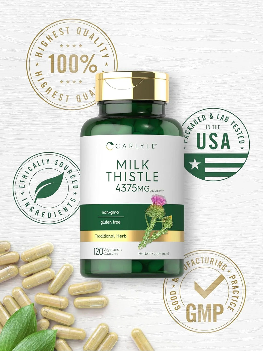 Milk Thistle Extract | 4375Mg | 120 Vegetarian Capsules for Men and Women | by