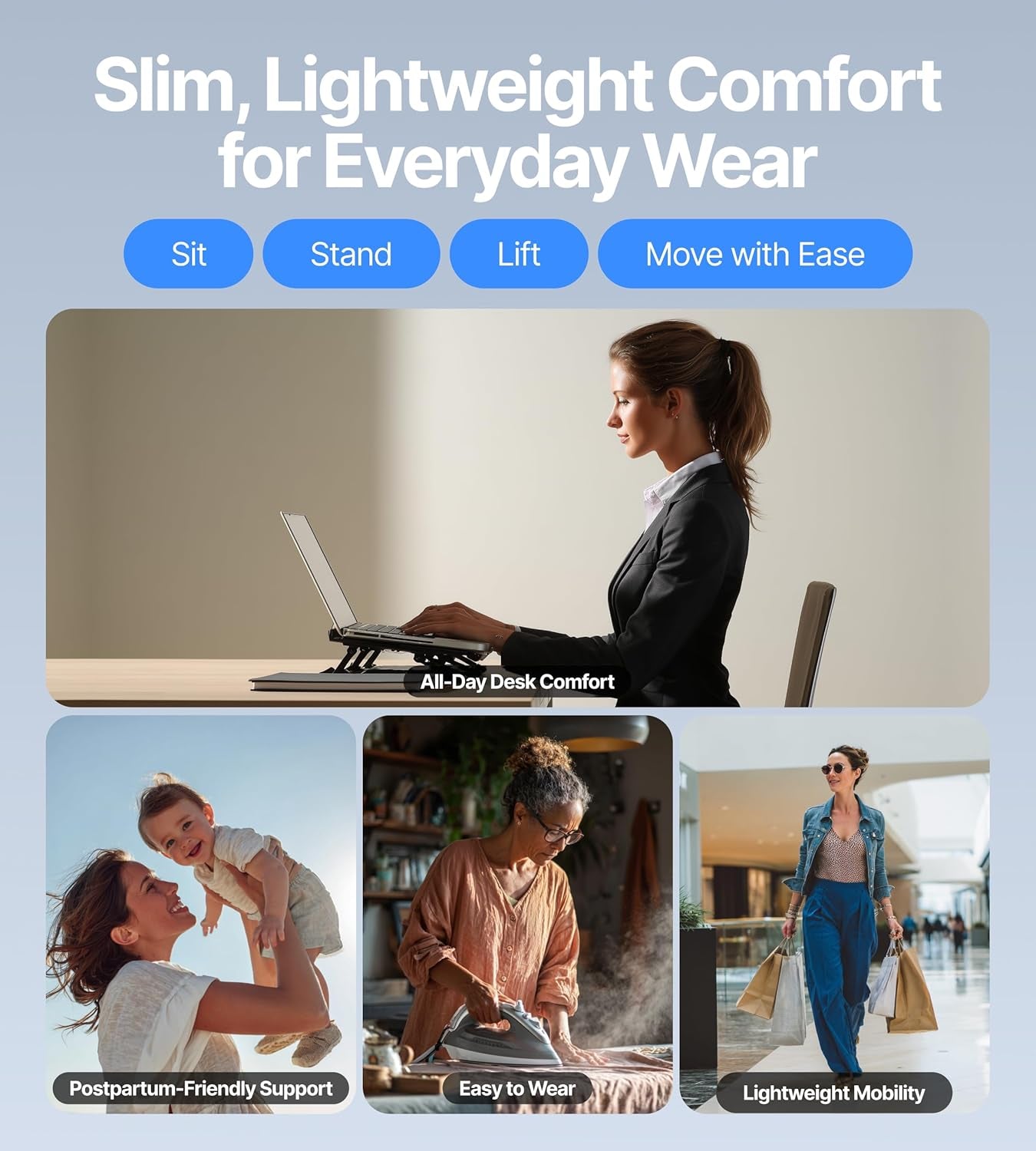 Back Brace for Lower Back Pain Women - Ultra Thin, Adjustable, Flexible, Supportive Belt for Men - Breathable Support Brace with Dual-Tension Straps & Industrial Pink M