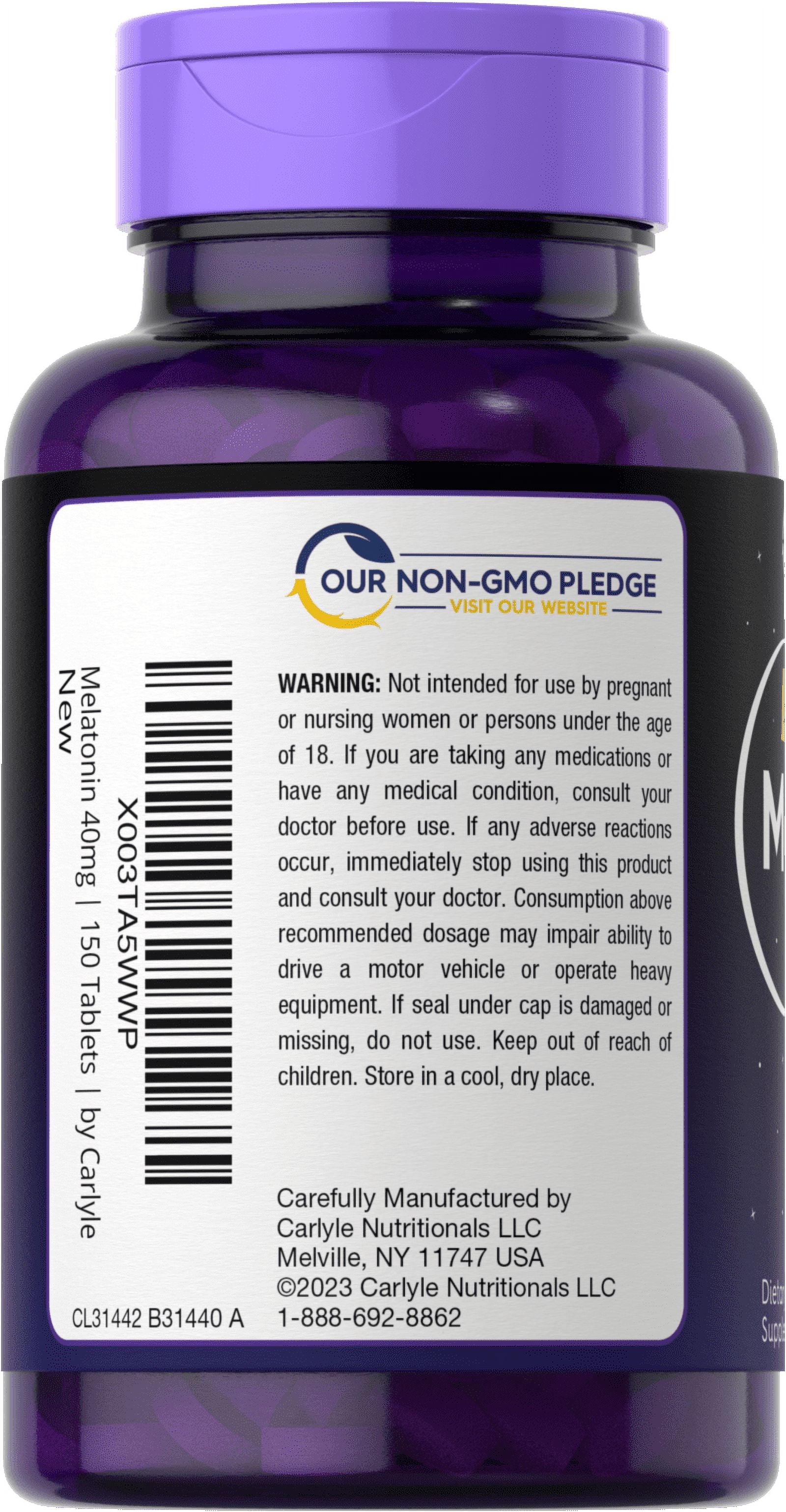 Melatonin Complex 40Mg | 150 Fast Dissolve Tablets | with Ashwagandha and Chamomile | by