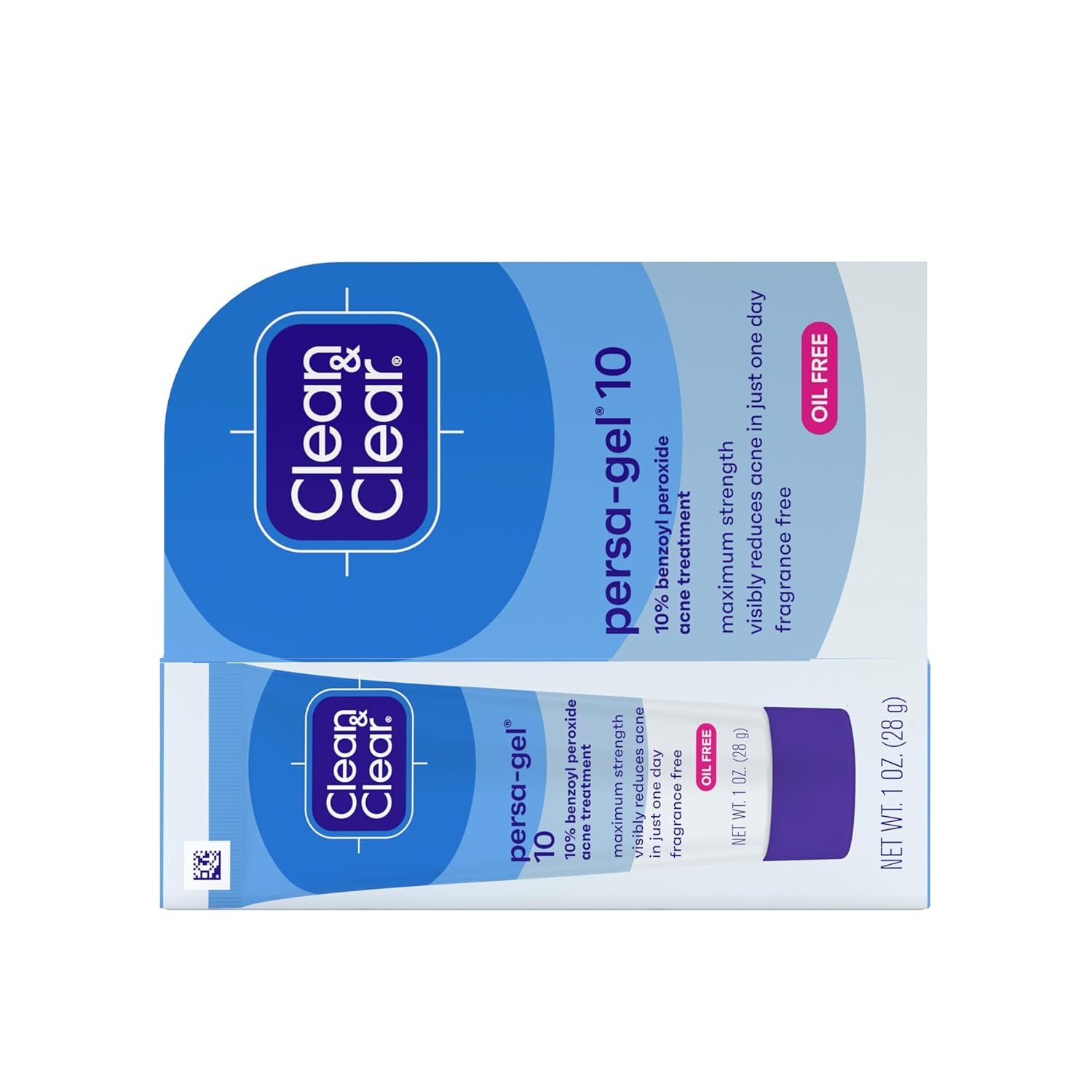 Persa-Gel 10 Oil-Free Acne Spot Treatment with Maximum Strength 10% Benzoyl Peroxide, Topical Pimple Cream Visibly Reduces Acne in One Day, Fragrance-Free, 1 Fl. Oz