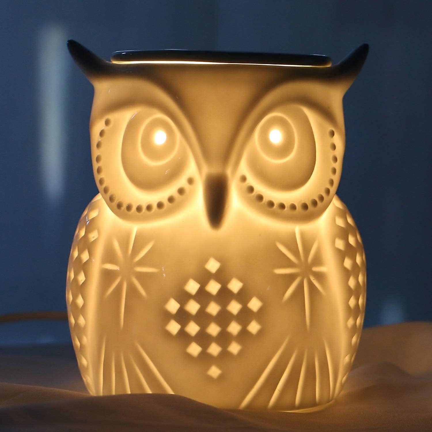 Owl Wax Melt Warmer for Home Décor, Wax Warmer for Wax Melt, Scentsy Wax Warmer, 3D, No Flame, Removable Dish, with One More Bulb (The Owl of Athena)
