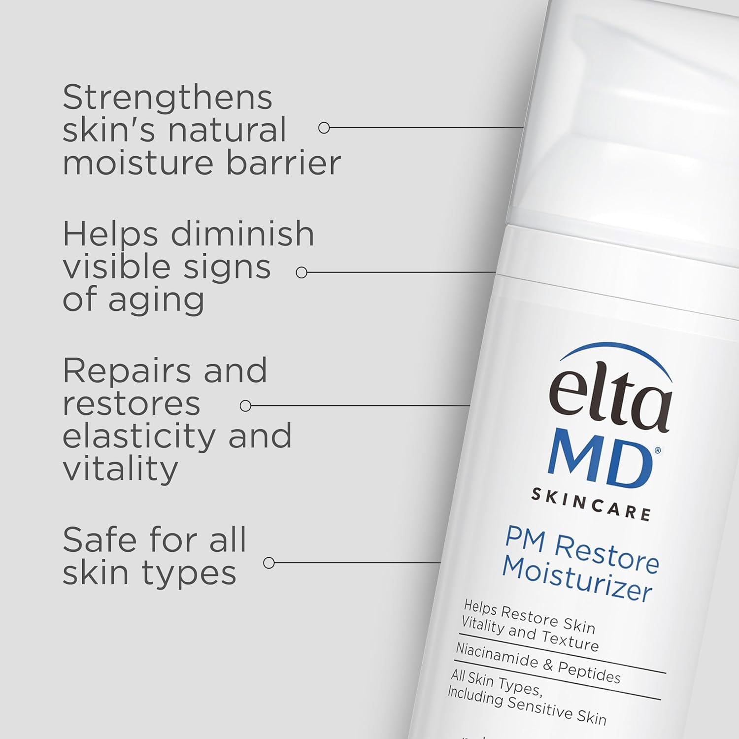 PM Restore Face Moisturizer, Night Moisturizer for Face, Restores Skin Elasticity and Vitality Overnight, Safe for All Skin Types