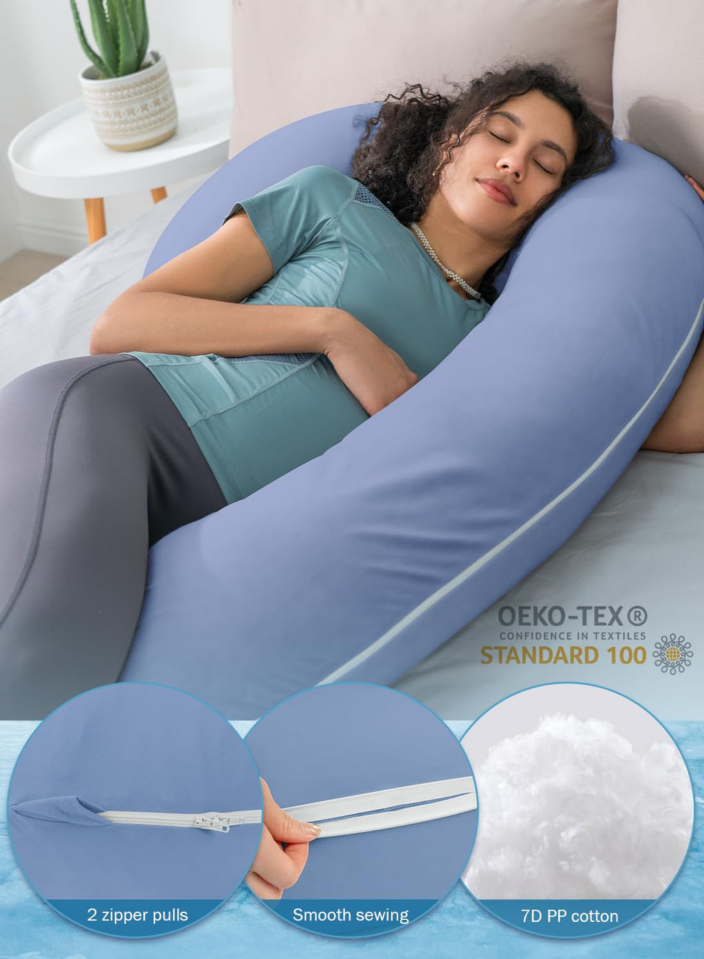 Cooling Pregnancy Pillow, Maternity Pillow for Pregnant Women(Cooling Blue)