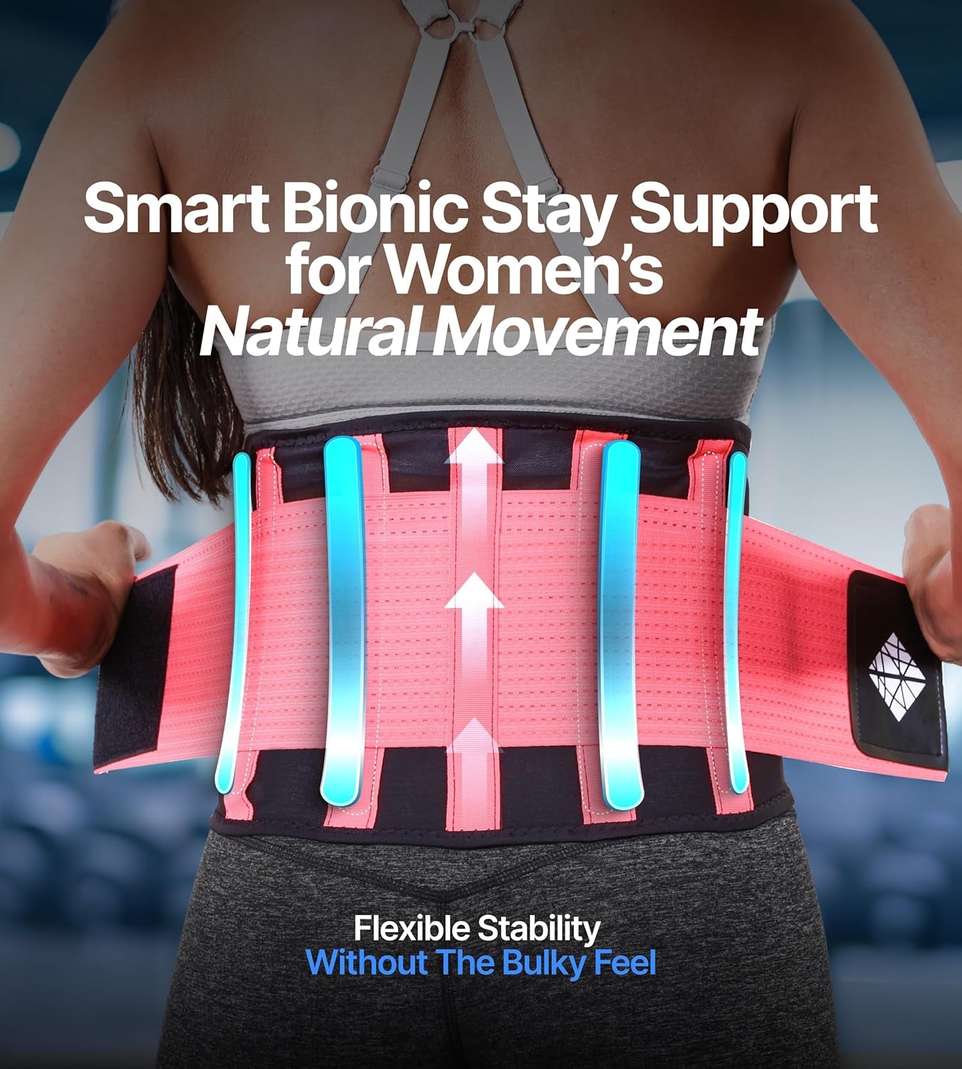 Back Brace for Lower Back Pain Women - Ultra Thin, Adjustable, Flexible, Supportive Belt for Men - Breathable Support Brace with Dual-Tension Straps & Industrial Pink M