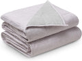 Weighted Blanket — Linen/Cotton Blend Fabric with Premium Glass Beads (Purple/Grey Reversible, 80''X87'' 15Lbs), Two Persons(70~140Lb) Sharing Use on Queen/King Bed | a Duvet Included …