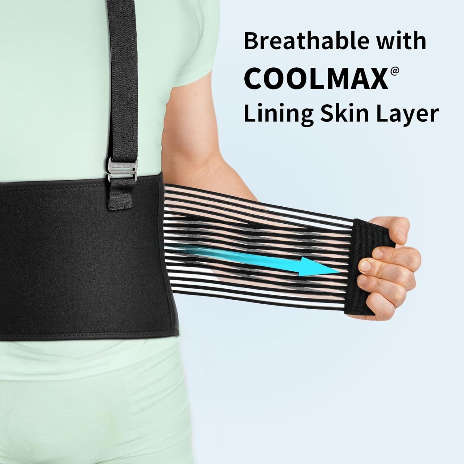 ® Back Brace for Lifting Work Y-Shape Suspenders Safety Belt with Dual 3D Lumbar Support Relieve Pain, Prevent Injury - L