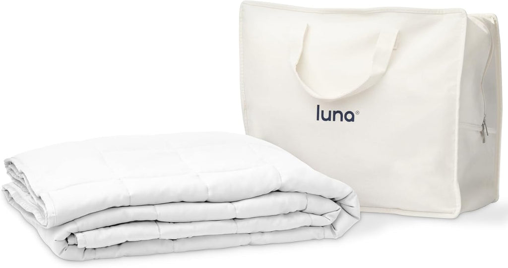 Weighted Blankets for Adults | Premium Sleep Quality, Breathable, Comfortable Lyocell Blanket | All Season Cooling Blanket Gift Ideas [15Lbs - Queen - 60" X 80"] [White]