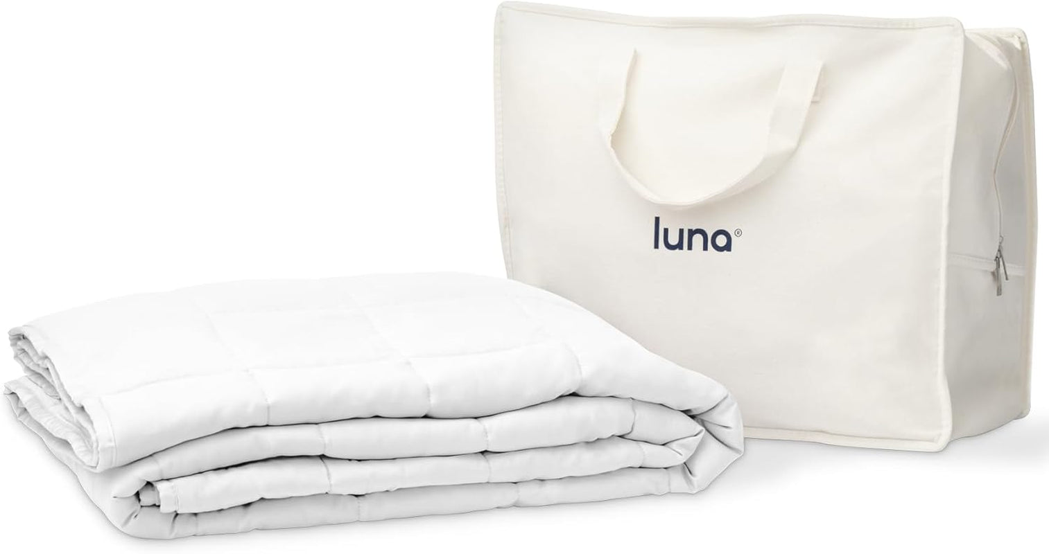 Weighted Blankets for Adults | Premium Sleep Quality, Breathable, Comfortable Lyocell Blanket | All Season Cooling Blanket Gift Ideas [15Lbs - Queen - 60" X 80"] [White]